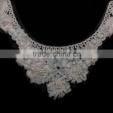 Mesh Plastic Beaded Chiffon Fabric Guipure Lace Collar for Women Evening Dress
