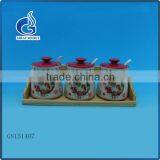 Popular Christmas Kitchen Storage Jars Canister With Spoon