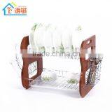 China Factory Direct Selling Chrome Plated 2 Layer Kitchen Dish Rack With pp Tray thumbnail-5