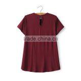Women Clothing Short Sleeve Round Collar Casual Lace Blouse for Women thumbnail-2
