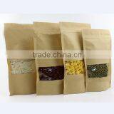 Custom Food Grade Kraft Paper Bag With Window and Zipper Quality Choice