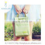 Japanese style Korean style green white stripe thermal lunch bag