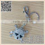 Friar Heart-Shaped Eye Skull Crystal Silver Metal Keychain thumbnail-2