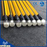 High Quality HB Triangular 7.5 Inch Wooden Striped Bar With White Rubber Lapices Pencil thumbnail-5