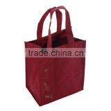 6 Dividers Wine Bag, Non Woven Wine Bag, Wine Gift Bag