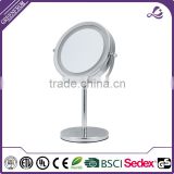 7 Inch Round Desktop Lighted Makeup Mirror With Led Light