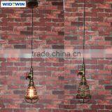 Colorful Edison Bulb Industrial Vintage Cage Pendant Light in Bronze thumbnail-1
