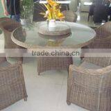 Garden 6Pcs Chair Double Turntable Set Round Rattan thumbnail-2