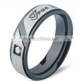 Vintage Engrave High Polished 316L Stainless Steel Wedding Band Ring for Lovers thumbnail-3