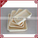 High Quality Plastic Rattan Rectangle Shape Widely Use Food Basket Suit thumbnail-3