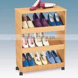 New Design Wooden Rolling Shoe Cart for Wholesale thumbnail-1