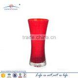 Red Stained Flower Shaped Handblown Colored Glass Vases thumbnail-2