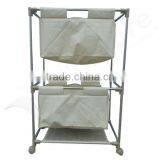 Two-layers Wheeled Laundry Cart for Hotel thumbnail-1