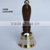 Brass Bell With Mirror Polish With Wooden Handle thumbnail-1