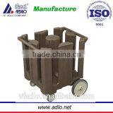 China Factory Rotomolding Hotel Storage Plate Plastic Cleaning Trolley thumbnail-1