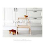 Home Indoor Solidwood Step Stool Beech Wood 2 Tier Ladder Step thumbnail-2