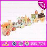 New Intelligence Promotional Children Wooden Pull Blocks Train Toy W05C017 thumbnail-2