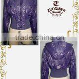 Ladies Woven Fashion Jacket With Hood thumbnail-1