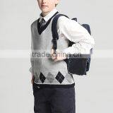 New England Impression Cotton V Collar Student Boys Knitted Vest Custom School Uniform thumbnail-6