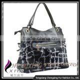 CX-H-44 Ladies Fashion Design Rex Rabbit Fur Handbag thumbnail-4