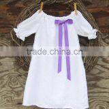 2017 New Arrival Baby Clothes Wholesale Hot Sale White Cotton Cheap Children's Boutique Fashion 3-5 Year Old Girl Dress thumbnail-1