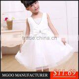 MGOO Brand Design Girl White Party Dress Kids Princess Elegant Bow Dress Organza Autumn Girl Dress S604 thumbnail-1