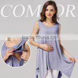 Blouse Sleeveless Nursing Clothes Thin Section Breastfeeding Clothing Modal Maternity Mother Outdoor Tops thumbnail-2