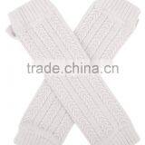 Cable Knit Long Cashmere Fingerless Gloves Lady Arm Warm Gloves thumbnail-5
