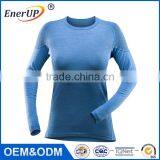 Antibacterial Comfortable Long Sleeve Running Sports Wear Apparel Woman T Shirts Gym Wear thumbnail-5