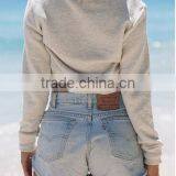 Women's Cotton Caftans Drawstring Hoodie Hooded Neck Fit Crop Top thumbnail-4