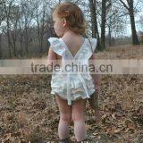 2017 Vintage Spring Summer Baby Girl Ruffle Bubble 100% Cotton Baby Clothes Romper for Boutique Wholesale thumbnail-1