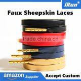 7MM Flat Dress Shoes Metal Tipped Leather Shoelaces Lace Shoe Boot Sheepskin PU Leather Laces All Sizes EBay/Amazon Supplier thumbnail-1