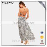 Stylish Maxi Dress Summer Lady Printed Halter Dress Fashion Dress Design thumbnail-2