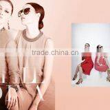 Salmon and Red Color With Gold Flakes Neck Design Vogue Designer Kurtis thumbnail-1