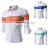 Contrast Color Long Sleeve Casual Men Shirts thumbnail-2