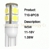194 LED Car Light Bulbs W5W 5050SMD*9PCS High Impact Resistance Low Light - Declining thumbnail-2