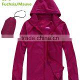 Rose Red Lightweight Hooded Pullover RED Windbreaker Jacket With Bag thumbnail-1