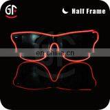New Wholesale Led Flash Party Wear Half Frame EL Wire Glasses Sunglasses thumbnail-3