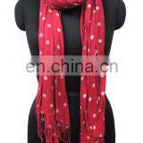 Silk Printed Shawl With Polka Dot