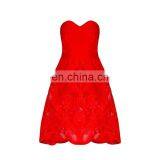 Amigo Red Sexy Women Summer Sleeveless Evening Dress Party Cocktail Short Lace Dress thumbnail-3