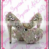 Aidocrystal custom wedding high heels crystal studded wedding shoes prom shoes