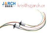 Mini Capsule Slip Ring With Flange Rotating OD 22mm 3 Circuits 10A and 2A Signal Current 6 Wires