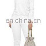 Custom Logo Name Brand Stacked Long Sleeve Crew Neck Sweatshirt With Stacked Legging Two Piece Set Women Clothing thumbnail-5