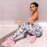 LAITE J2030 Women Fashion Butterfly Printed Jumpsuit Ladies Sleeveless Backless Sportswear Jumpsuit thumbnail-6