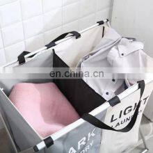 Trendy Multi Purpose New Modern Storage Double Folding Collapsible Laundry Basket thumbnail-4