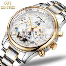 KINYUED J013 New Sporty Men Gold Watch Mechanical Men's Hand Watch Stainless Steel Auto Day Watch thumbnail-3