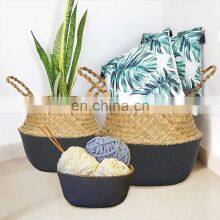 Foldable Seagrass Plant Basket Handmade Woven Seagrass Basket thumbnail-1