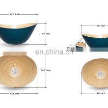 Large Spun Bamboo Salad Bowl, Handmade Lacquer Serving Bowls Customized Color Cheapest Wholesale Hot Product thumbnail-4