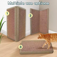 Meow Love Cat Wall Corner Scratcher Cat Scratch Pad Cat Scratcher Cardboard Vertical Scratch Board thumbnail-2