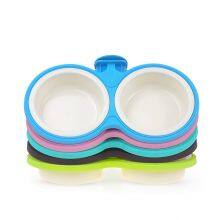 Manufacturer Detachable Hanging Pet Bowl Candy Color Lock-On Dual Feeder for Dog Cages Anti-Tip Stainless Steel Food & Water Dishes